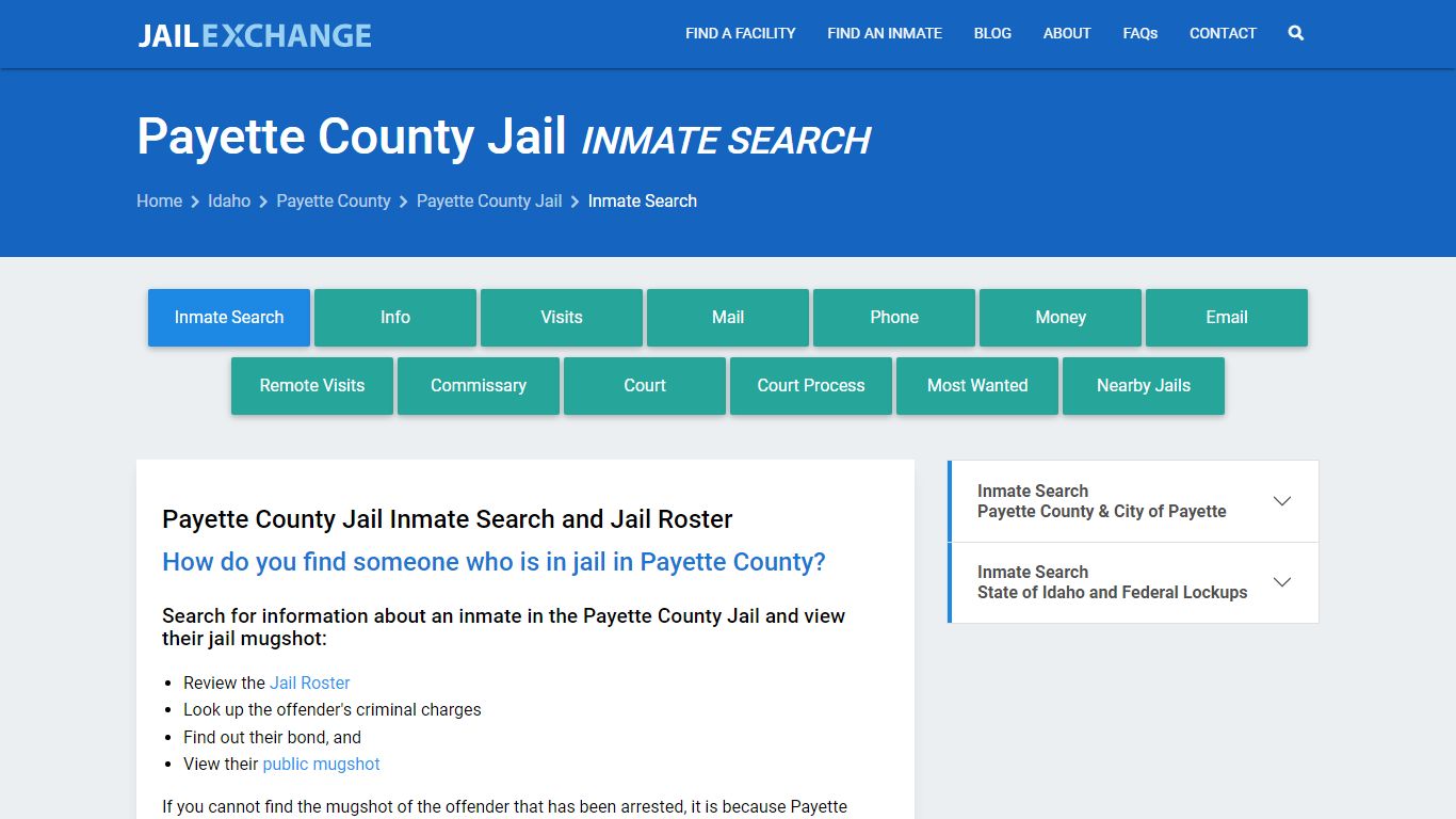 Inmate Search: Roster & Mugshots - Payette County Jail, ID